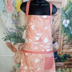 🏠 Peach Kitchen Baking Apron with Pocket